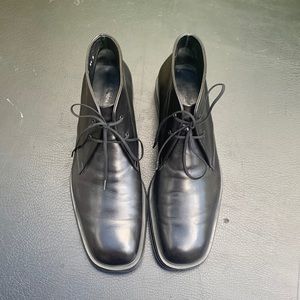 Salvatore Ferragamo Chelsea Dress Boots Black Leather